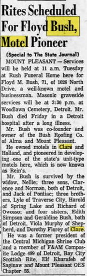 Bushs Motel - Dec 1962 Owner Passes Away (newer photo)